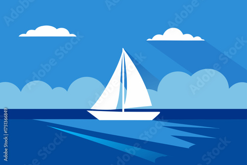 A sailboat sailing on the sea under a cloudy sky