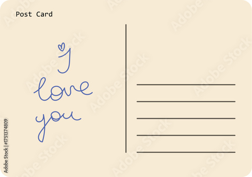 Romantic Postcard with Handwritten Message