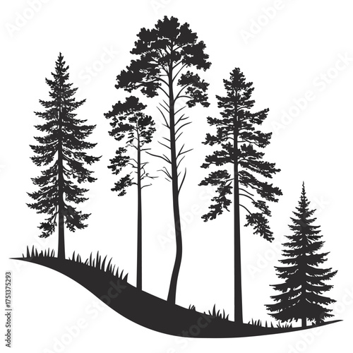 Forest Tree Silhouette Vector Illustration