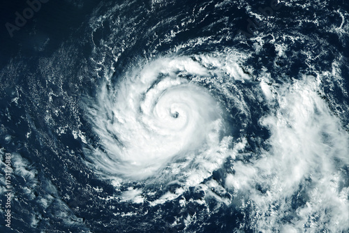 Fototapeta Naklejka Na Ścianę i Meble -  Hurricane from space, atmospheric cyclone. Elements of this image furnished by NASA