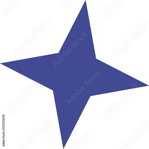 Abstract Four-Pointed Star Shape