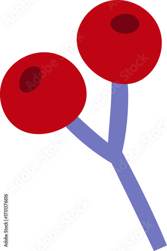 Berry Branch with Two Berries
