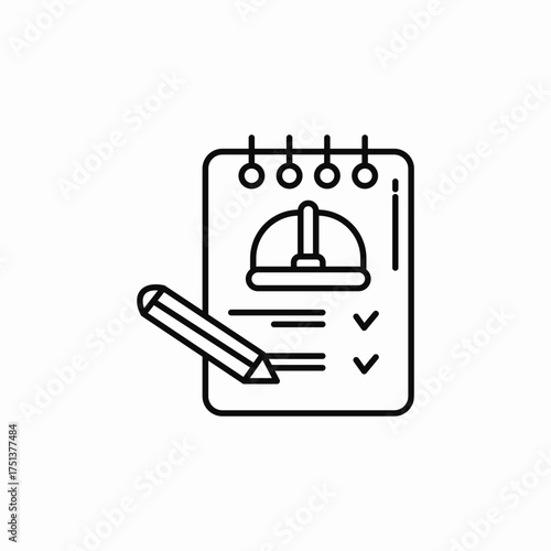 construction plan check list icon sign vector
