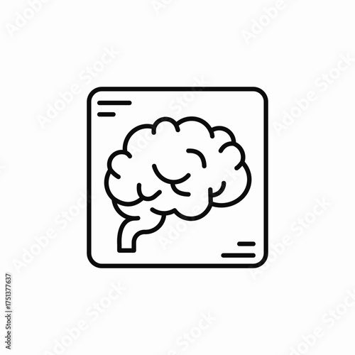 x ray brain icon sign vector