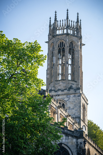 Parish of All Saints Bell Tower in York during Golden Hour