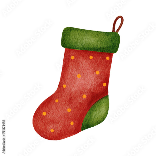 christmas sock isolated on white