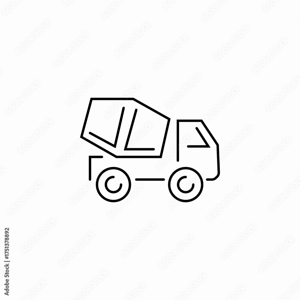 Fototapeta premium cement mixer truck icon sign vector
