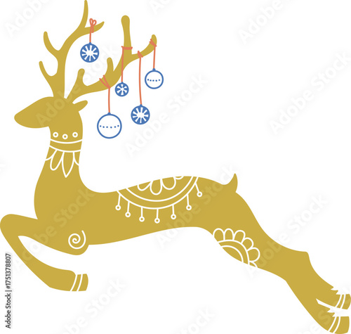 Reindeer with Christmas Ornaments