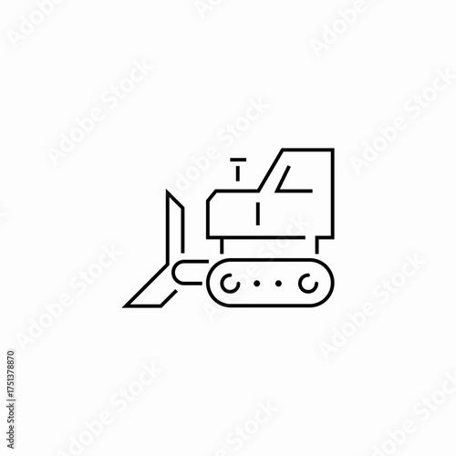 bulldozer tool icon sign vector