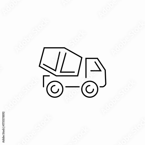 cement mixer truck icon sign vector