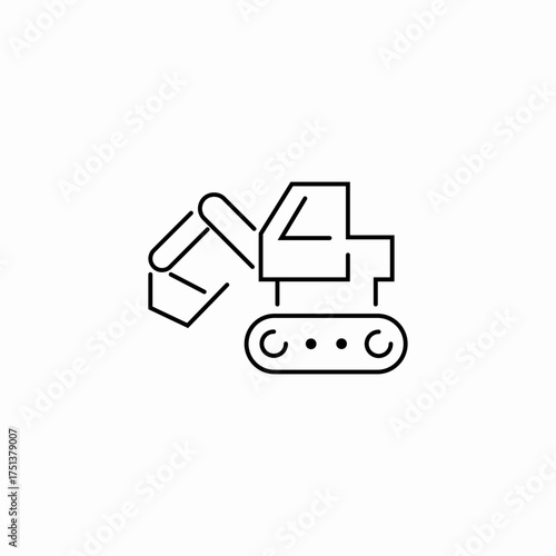 excavator tool icon sign vector