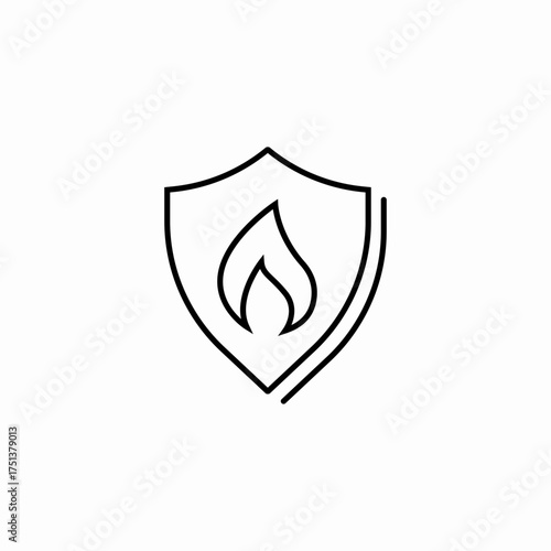 fire protection icon sign vector