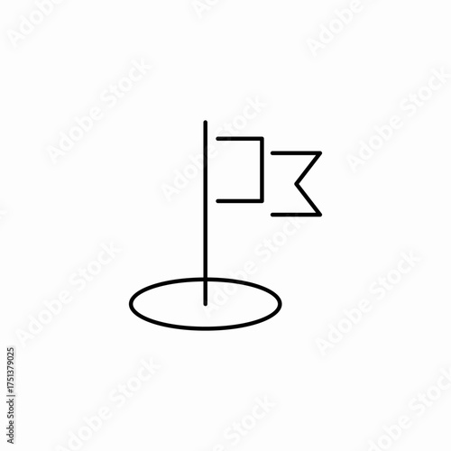 flagged area icon sign vector