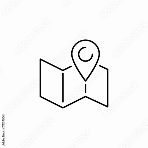 folded map locate icon sign vector