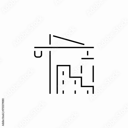 high building construction icon sign vector