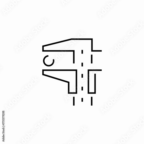 material thickness measuring icon sign vector