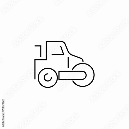 road roller icon sign vector