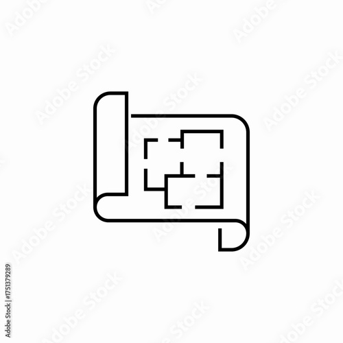 room construction paper plan icon sign vector