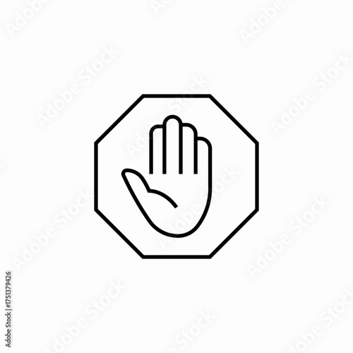 stop gesture icon sign vector