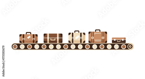 A Conveyor Belt Delivering Varied Luggage, Representing Travel and Transportation