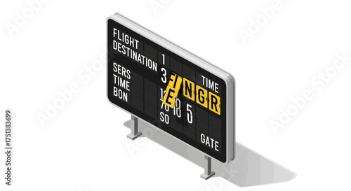 Airport display board showcasing flight information for passengers arrival