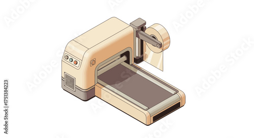 Isometric view of a cutting plotter machine for craft projects and design