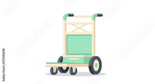 Minimalist illustration of an utility hand truck cart for various purposes