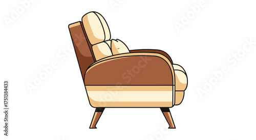 Stylish Comfortable Lounge Chair Isolated, a Retro-inspired Furniture Design