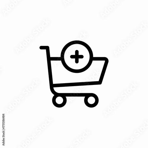 shopping cart addition icon sign vector