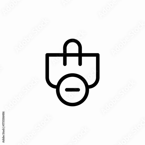 shopping bag removal icon sign vector