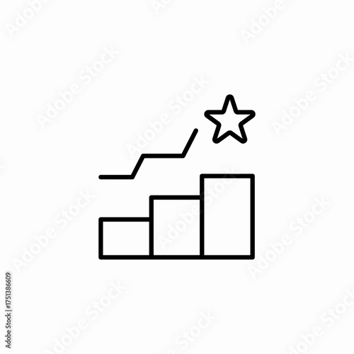 star bar chart icon sign vector