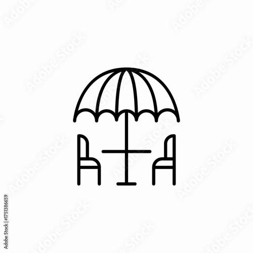 umbrella desk icon sign vector