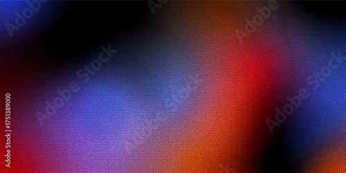A smooth color gradient transitions from dark to light. The color changes from deep red to bright purple, culminating in a bright blue hue.and uses graini