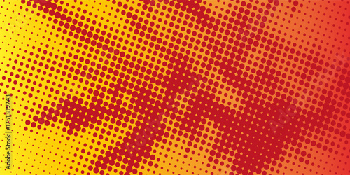 Gradient halftone background, pop art design. Colorful comic pattern. Yellow halftone texture.