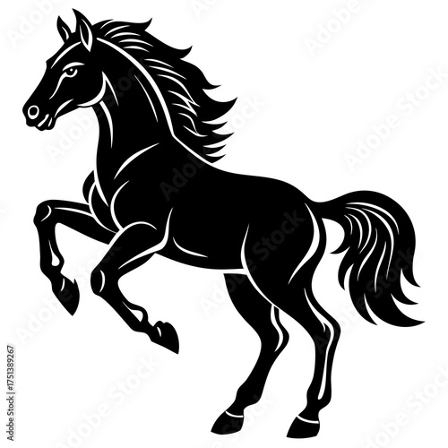Playful Prancing Foal Silhouettes Young Horse Graceful High Spirits Icon