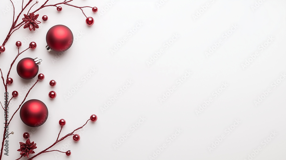 Fototapeta premium set of Christmas ornament in a white banner