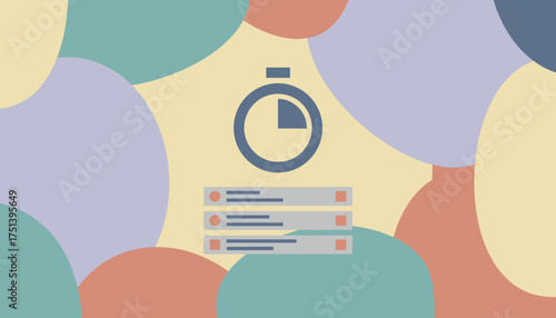Stopwatch and task list on pastel background representing time management and productivity