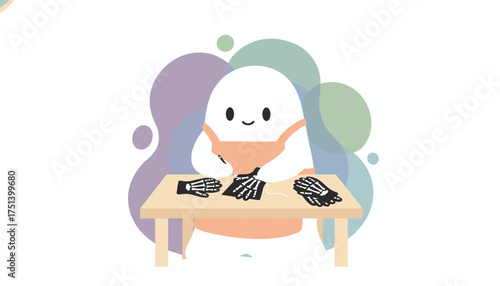 Cute character crafting skeleton gloves for Halloween Fun DIY project creative hobby