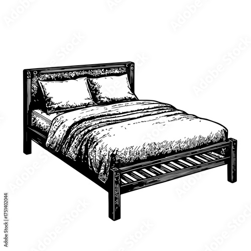 bed with pillows