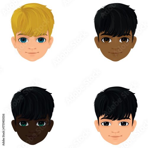 boys' set of different races and colors