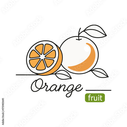 Minimalist Orange Logo Silhouette Vector