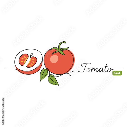 Minimalist Tomato Logo Silhouette Vector