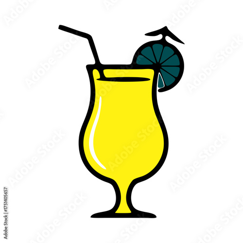 vector cocktail with lemon and lime