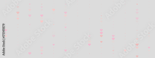 Soft pink and red hearts falling on a light grey background, creating a gentle and romantic pattern perfect for love-themed designs and celebrations.
