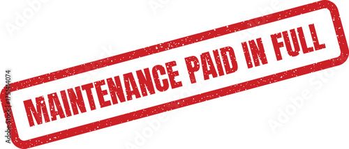 A vibrant red grunge textured stamp indicating complete financial settlement for a service obligation