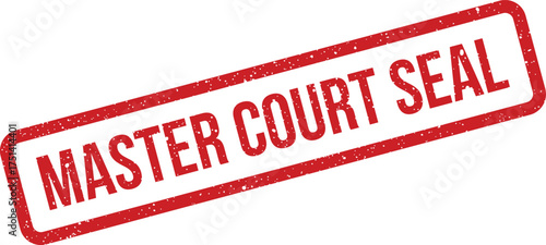 Authentic distressed rubber stamp showing the official text MASTER COURT SEAL for legal and judicial papers