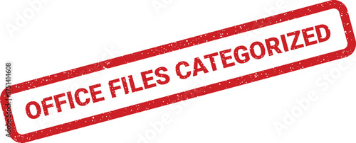 Authentic textured rubber stamp with Office Files Categorized text for organizational processes