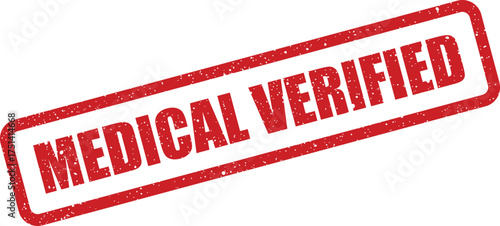 Authenticated medical verified seal, useful for confirming patient data, professional credentials, or healthcare compliance
