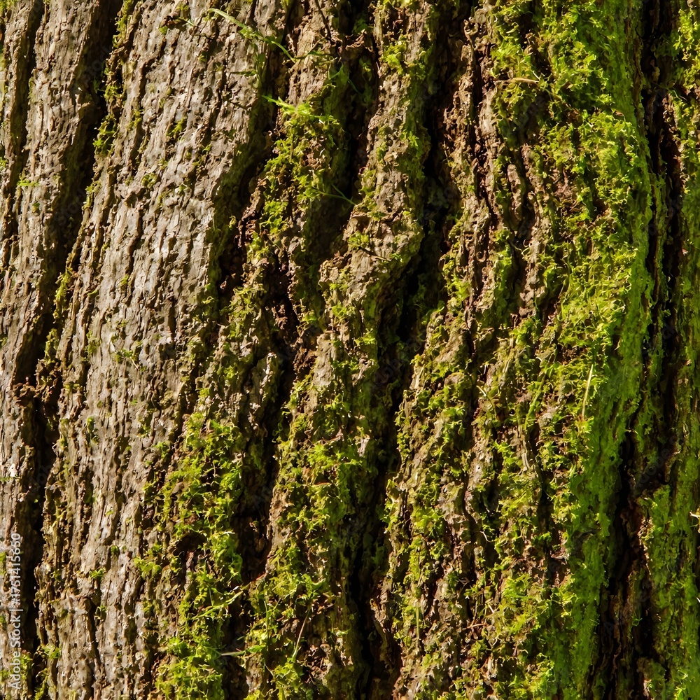 Fototapeta premium Moss-Covered Tree Bark