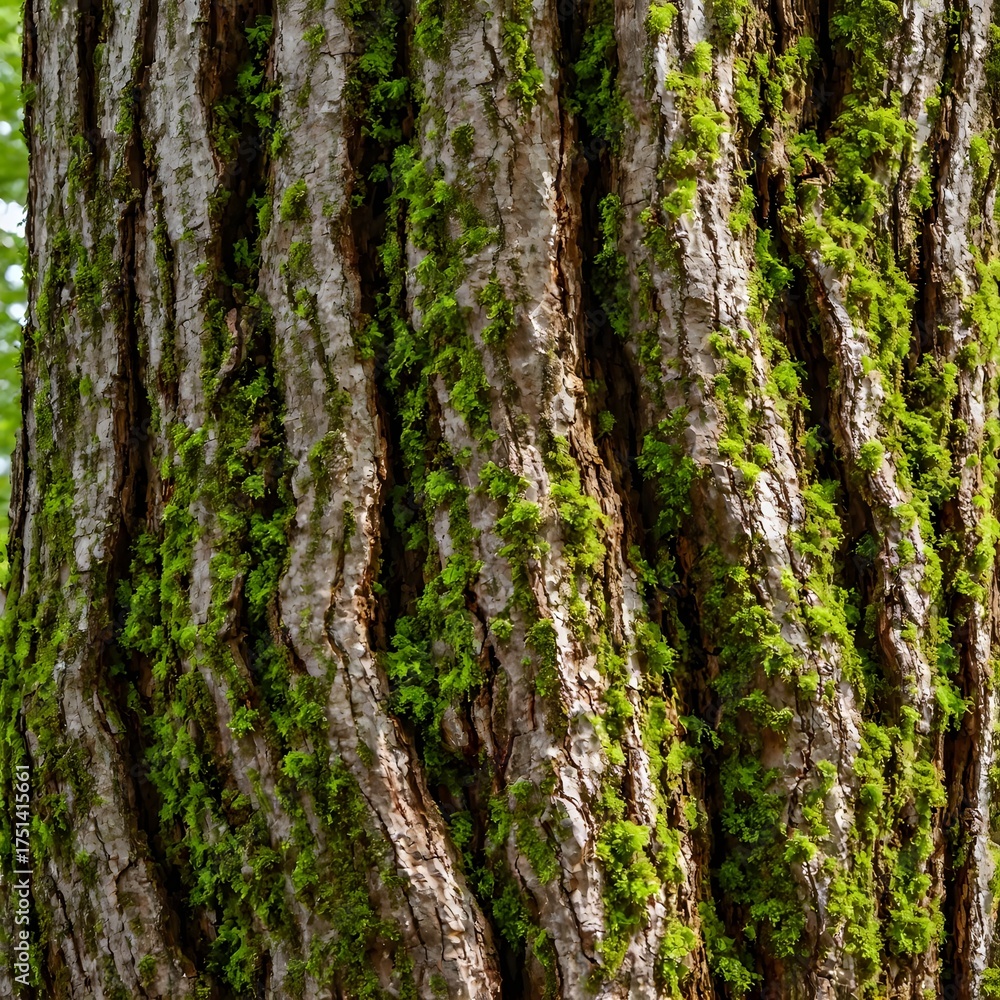 Obraz premium Moss-Covered Tree Bark